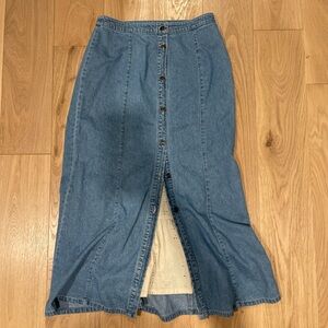 Vintage Button-Front Denim Skirt